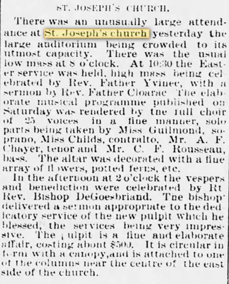 18880402 St Joseph new pulpit 2 Apr 1888.jpg